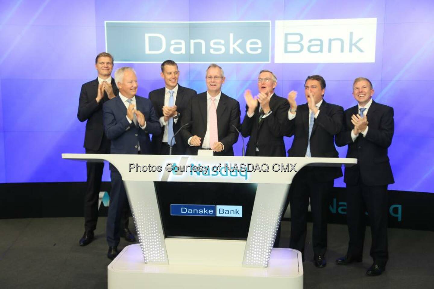 Danske Bank rings the Nasdaq Opening Bell!  Source: http://facebook.com/NASDAQ