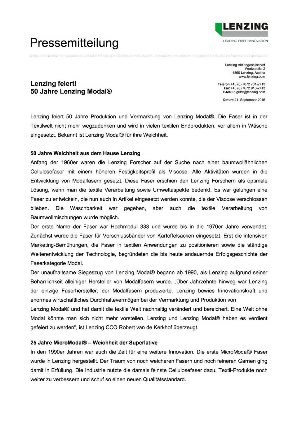 50 Jahre Lenzing Modal, Seite 1/3, komplettes Dokument unter http://boerse-social.com/static/uploads/file_379_50_jahre_lenzing_modal.pdf