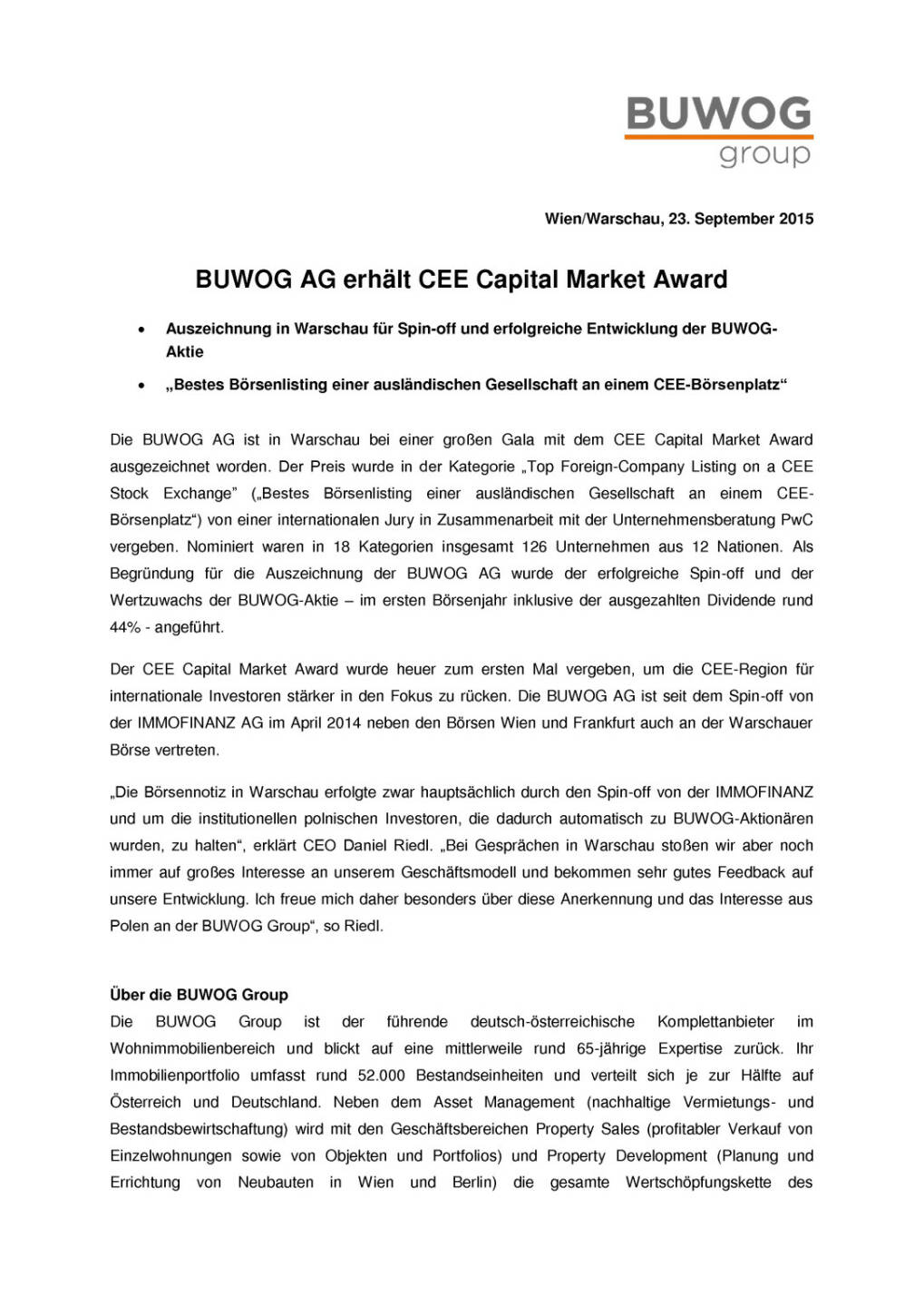Buwog erhält CEE Capital Market Award, Seite 1/2, komplettes Dokument unter http://boerse-social.com/static/uploads/file_383_buwog_erhalt_cee_capital_market_award.pdf