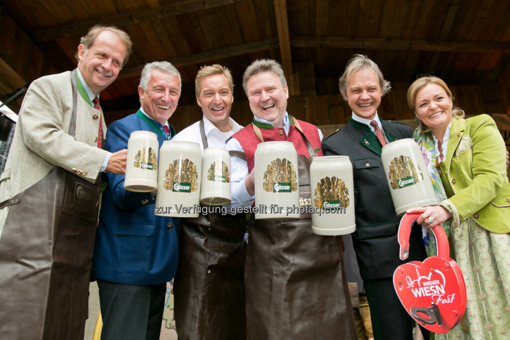 Liebl, Mödlhammer, Knauß, Ludwig, Feldhofer, Wiesner : Gösser am Wiener Wiesn-Fest: Gemeinsam wird Österreichs größtes Brauchtums- und Volksmusikfest bereits zum fünften Mal gefeiert : © Harald Klemm, © Aussender (25.09.2015) 