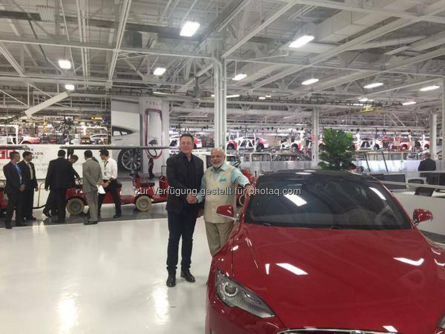 It was a pleasure to welcome PM Narendra Modi from India at our Fremont Factory PM Narendra Modi at Tesla Motors with Mr. Elon Musk. Source: http://facebook.com/teslamotors