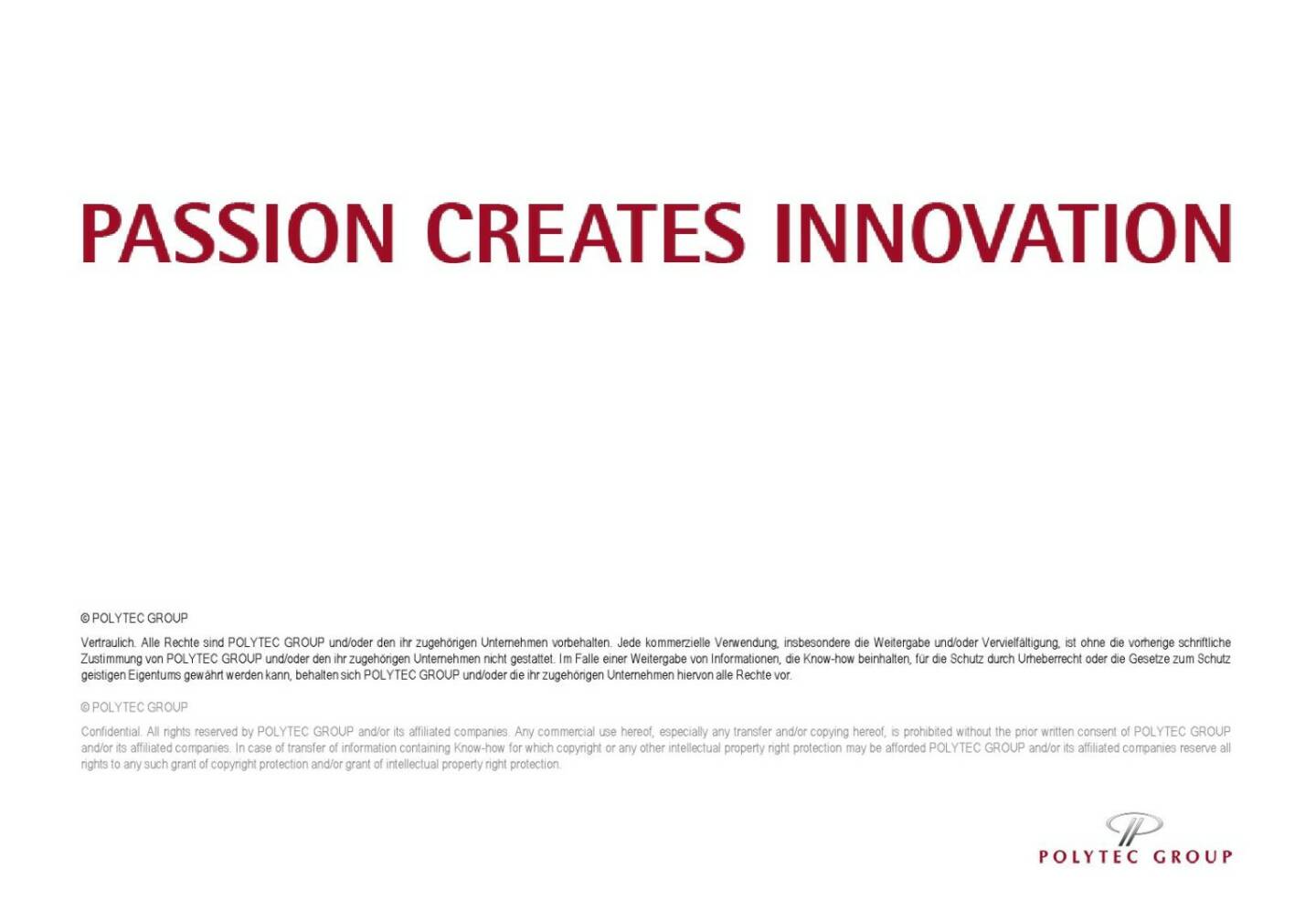 Polytec Passion Creates Innovation