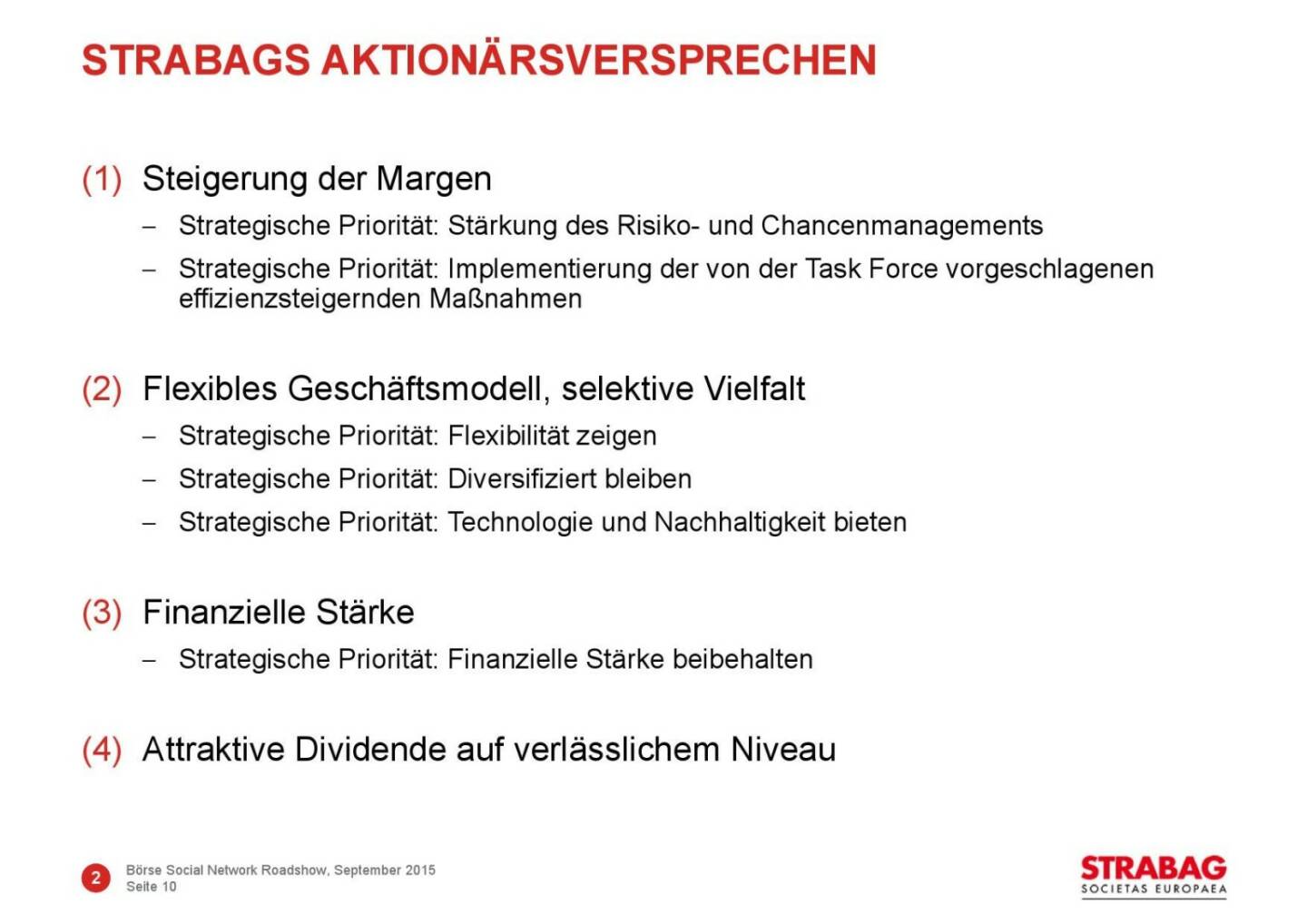 Strabag Aktionärsversprechen