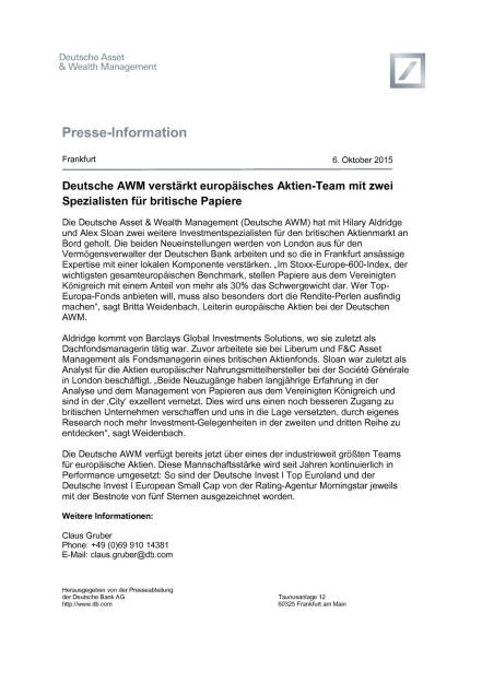 Deutsche AWM verstärkt europäisches Aktien-Team, Seite 1/2, komplettes Dokument unter http://boerse-social.com/static/uploads/file_404_deutsche_awm_verstarkt_europaisches_aktien-team.pdf (06.10.2015) 
