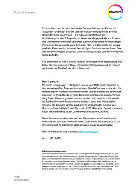 Covestro an der Börse gestartet , Seite 2/3, komplettes Dokument unter http://boerse-social.com/static/uploads/file_406_covestro_an_der_borse_gestartet.pdf (06.10.2015) 