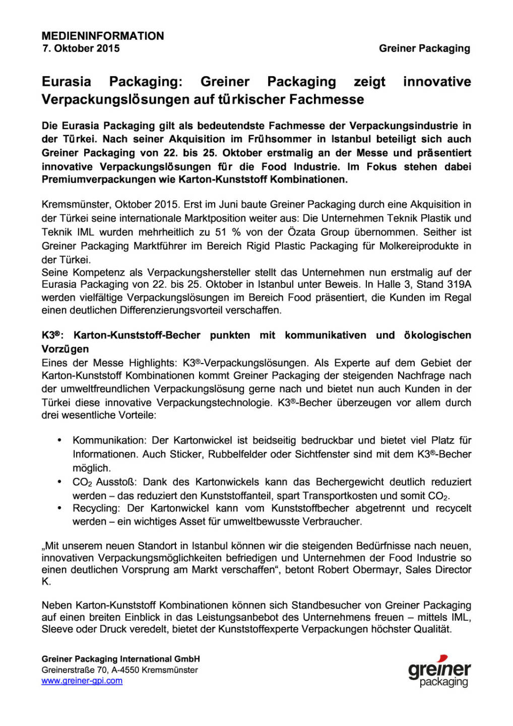 Greiner Packaging auf türkischer Fachmesse, Seite 1/2, komplettes Dokument unter http://boerse-social.com/static/uploads/file_407_greiner_packaging_auf_turkischer_fachmesse.pdf