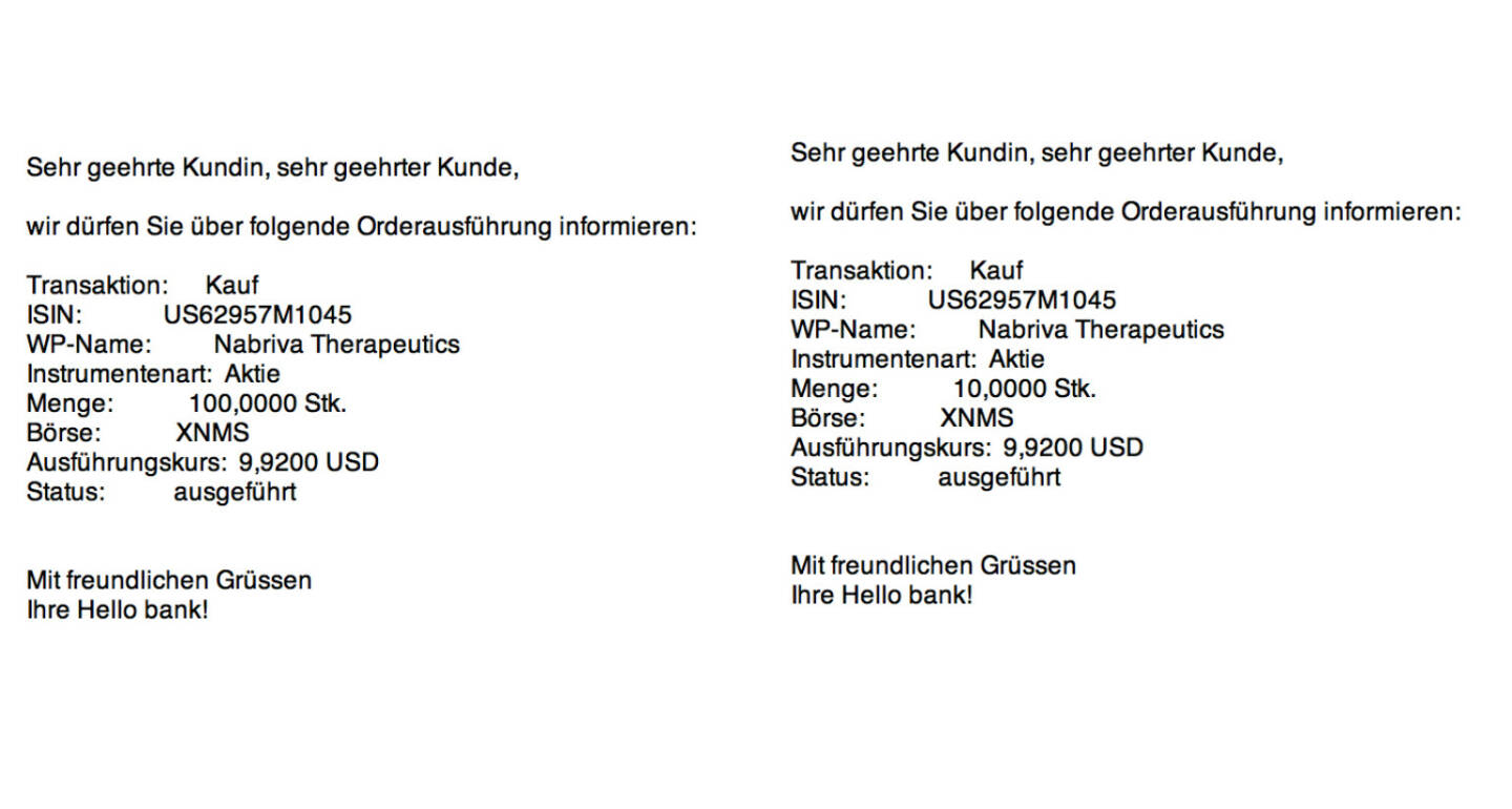 Tag 69: Kauf 110 Nabriva Therapeutics zu 9,92 