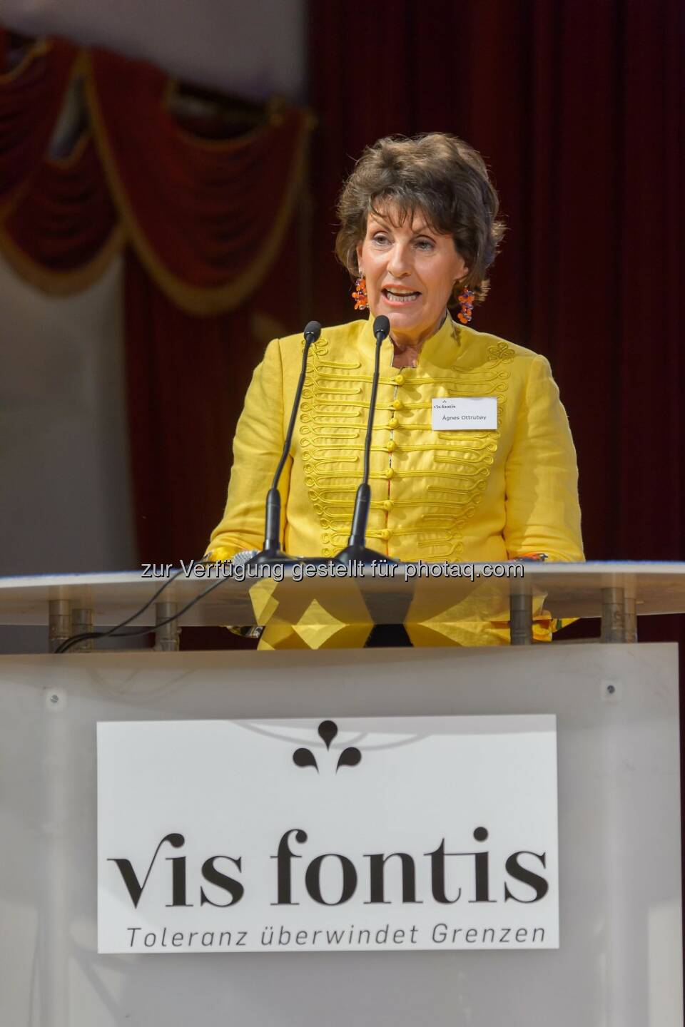 Ágnes Ottrubay (Vorsitzende des Vereins VisFontis) : Der erste Benefizabend des Vereins VisFontis im Schloss Esterhazy unter dem Motto: Toleranz überwindet Grenzen : Zahlreiche Kinder- und Jugendorganisationen wurden erstmals einer breiten Öffentlichkeit vorgestellt : Fotocredit: ViennaPress / Andreas Tischler