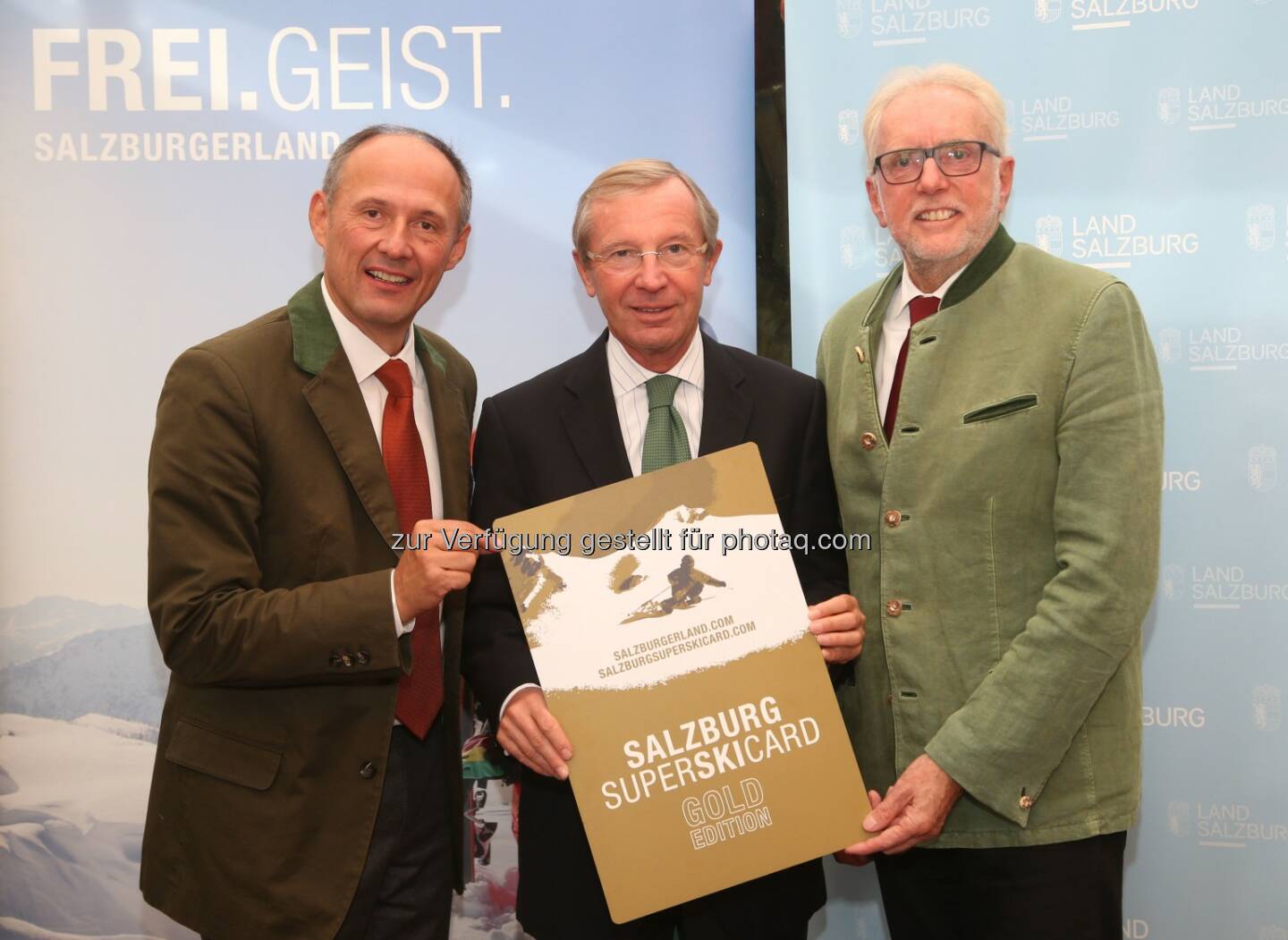 Leo Bauernberger (Sltg Geschäftsführer), LH Wilfried Haslauer, Ferdinand Eder (Obmann  Salzburger Seilbahnwirtschaft) : Optimistischer Start in den Winter 2015/16 : Salzburgs Tourismus blickt auf einen Rekordsommer zurück: Nach einer neuerlichen Steigerung der Nächtigungen startet man optimistisch in den Winter 2015/16 :  Fotocredit: Franz Neumayr/SalzburgerLand Tourismus GmbH