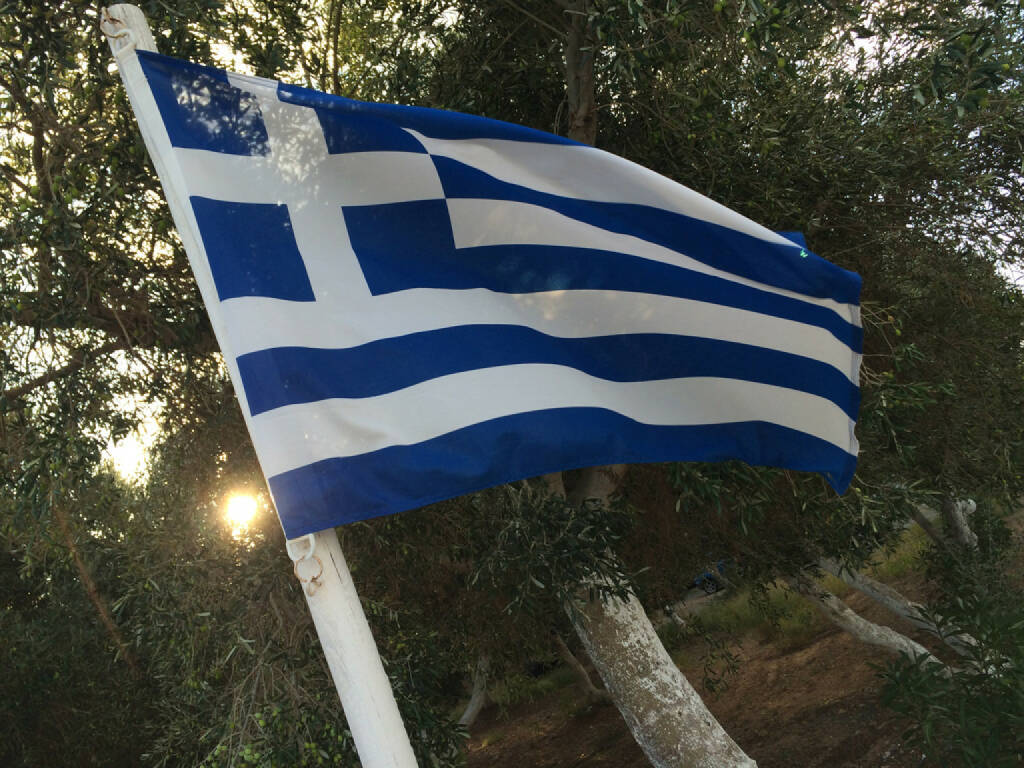 Griechenland, Fahne, © Martina Draper (14.10.2015) 