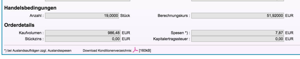 Tag 73: Kauf 19 Wal-Mart Stores zu 51,92 (15.10.2015) 