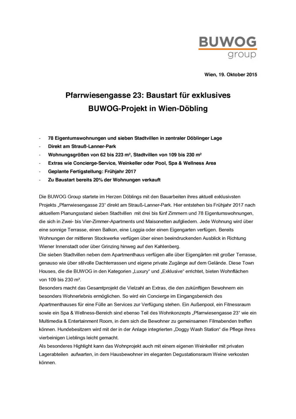 Baustart für Buwog-Projekt in Wien-Döbling, Seite 1/2, komplettes Dokument unter http://boerse-social.com/static/uploads/file_417_baustart_für_buwog-projekt_in_wien-döbling.pdf