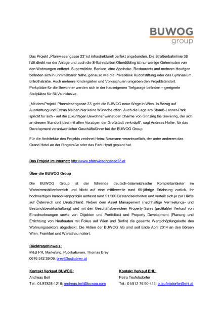 Baustart für Buwog-Projekt in Wien-Döbling, Seite 2/2, komplettes Dokument unter http://boerse-social.com/static/uploads/file_417_baustart_für_buwog-projekt_in_wien-döbling.pdf (19.10.2015) 