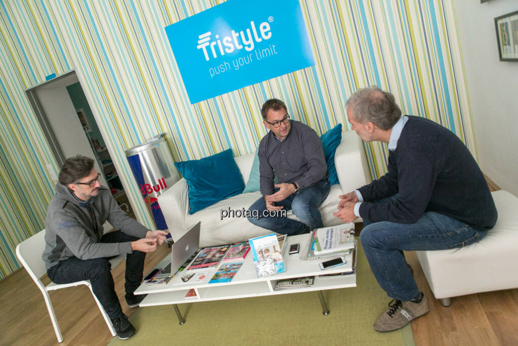 Josef Chladek (BSN), Helmut Lehner (Mavoco), Christian Drastil (BSN), © Martina Draper/photaq (20.10.2015) 