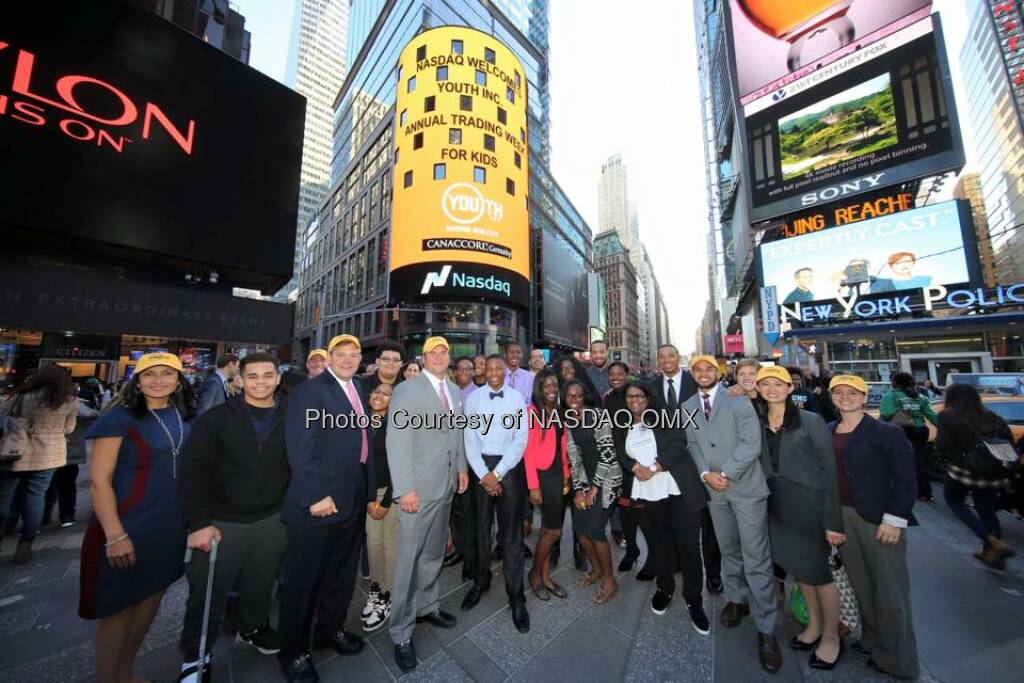 Youth Incorporated rang the Nasdaq Closing Bell!  Source: http://facebook.com/NASDAQ (21.10.2015) 