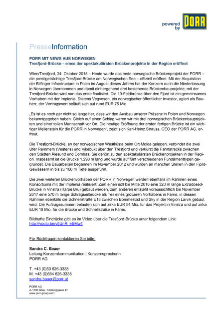 Porr: Brückenprojekt in Norwegen eröffnet, Seite 1/2, komplettes Dokument unter http://boerse-social.com/static/uploads/file_424_porr_bruckenprojekt_in_norwegen_eroffnet.pdf (24.10.2015) 