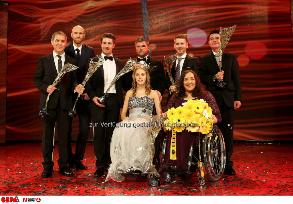 Marcel Koller, Robert Almer, Marcel Hirscher, Kira Grünberg, Patrick Mayrhofer, Claudia Lösch, Jochen Hugmann : Photo: GEPA pictures/ Hans Oberlaender (30.10.2015) 