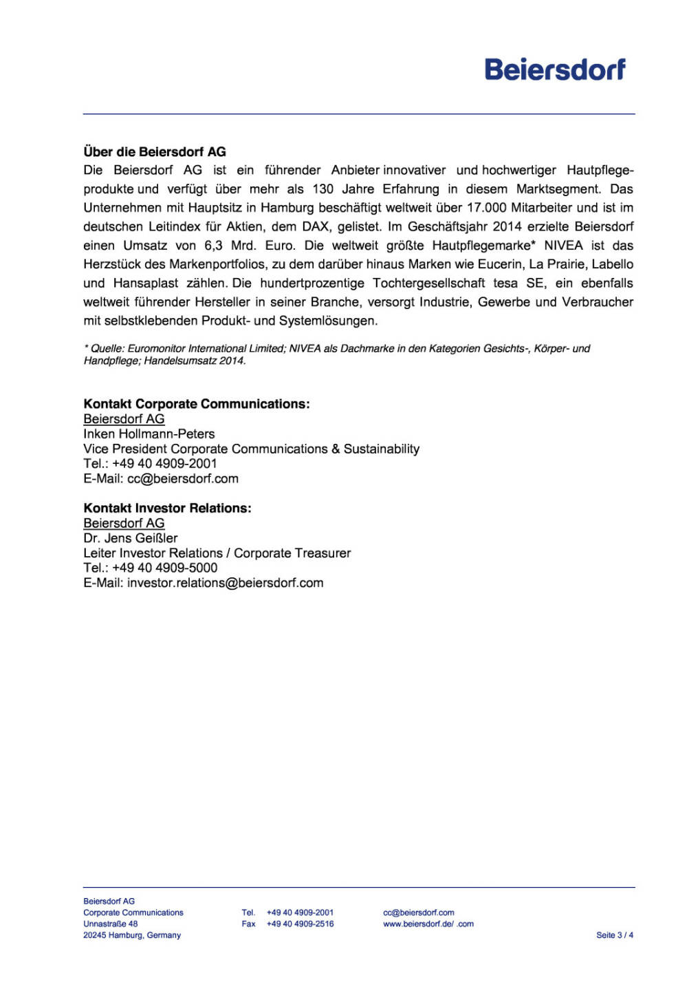 Beiersdorf steigert Umsatz und Ergebnis, Seite 3/4, komplettes Dokument unter http://boerse-social.com/static/uploads/file_437_beiersdorf_steigert_umsatz_und_ergebnis.pdf