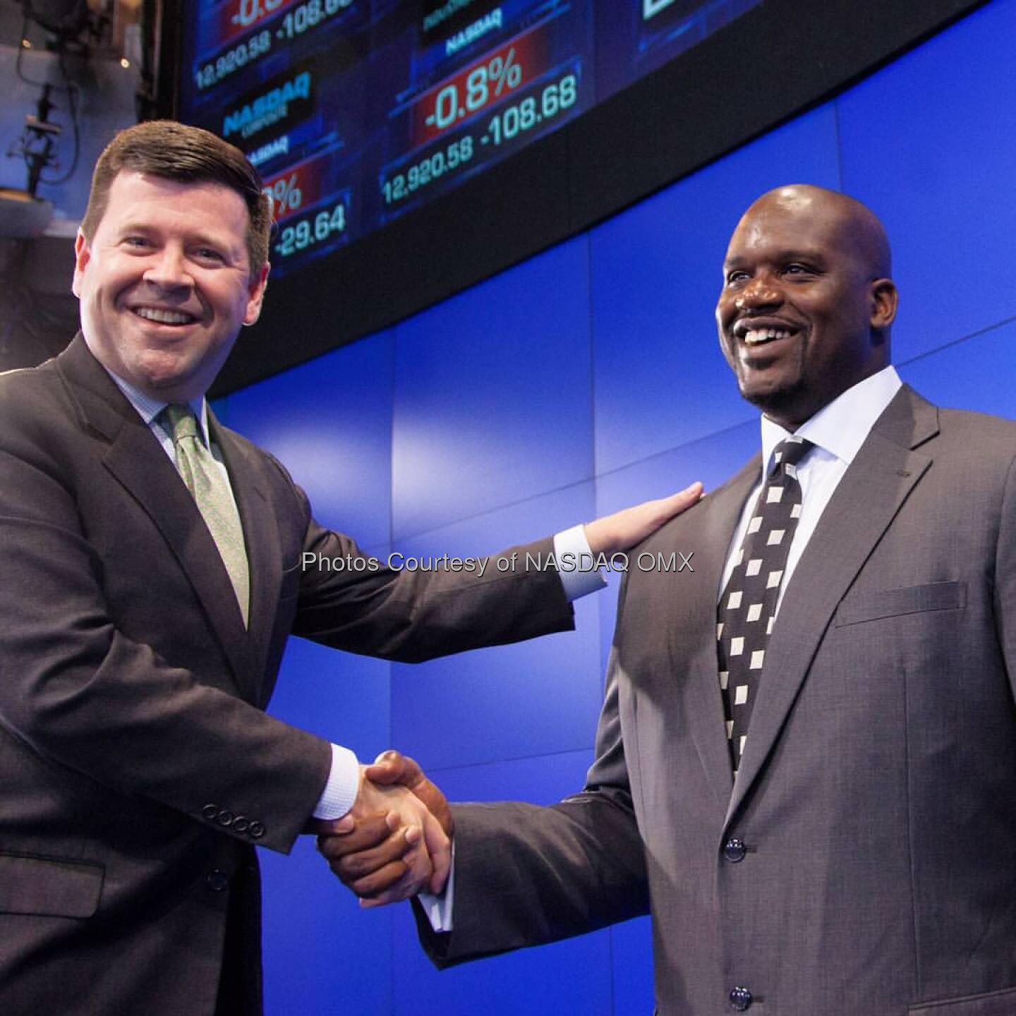 In celebration of @BobMccooey's Birthday here is a #TBT to the time he met @Shaq at @Nasdaq!  #HappyBirthday #throwback #throwbackthursday  Source: http://facebook.com/NASDAQ