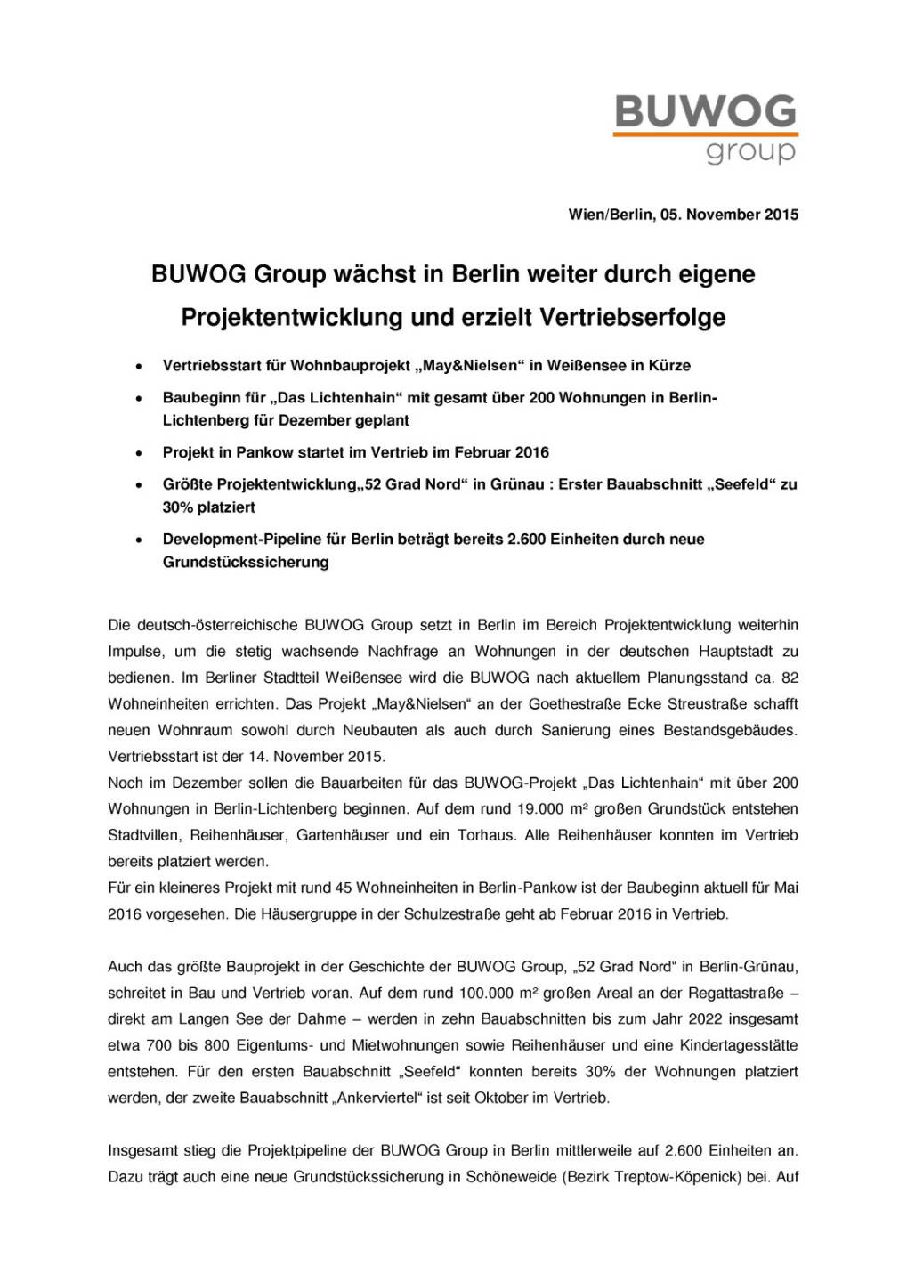 Buwog intensiviert das Geschäftsfeld Immobilienentwicklung in Berlin, Seite 1/2, komplettes Dokument unter http://boerse-social.com/static/uploads/file_451_buwog_intensiviert_das_geschaftsfeld_immobilienentwicklung_in_berlin.pdf