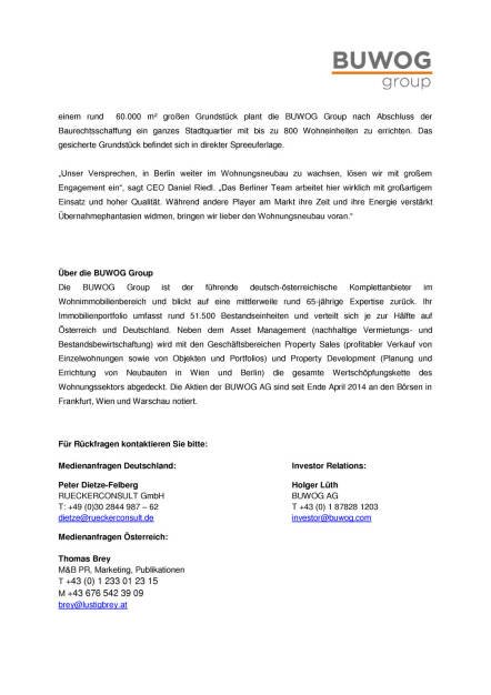 Buwog intensiviert das Geschäftsfeld Immobilienentwicklung in Berlin, Seite 2/2, komplettes Dokument unter http://boerse-social.com/static/uploads/file_451_buwog_intensiviert_das_geschaftsfeld_immobilienentwicklung_in_berlin.pdf (06.11.2015) 