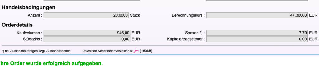 Tag 88: Kauf 20 Qualcomm zu 47,30 Euro (06.11.2015) 