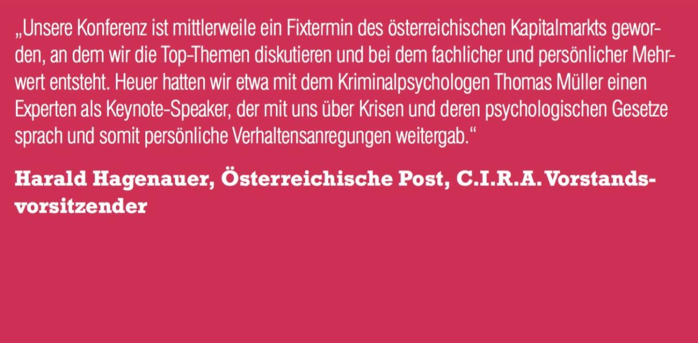 Harald Hagenauer, Österreichische Post, C.I.R.A. Vorstandsvorsitzender