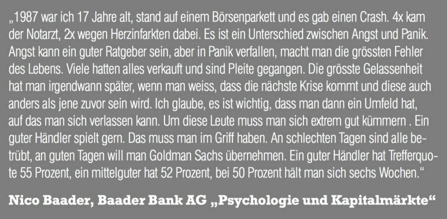 Nico Baader, Baader Bank AG „Psychologie und Kapitalmärkte“