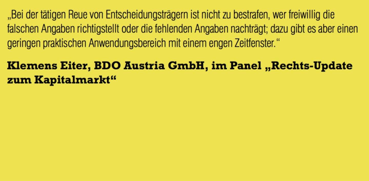 Klemens Eiter, BDO Austria GmbH, im Panel „Rechts-Update zum Kapitalmarkt“