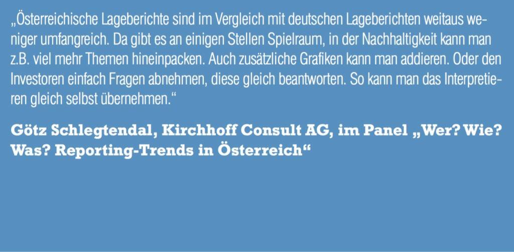 Götz Schlegtendal, Kirchhoff Consult AG, im Panel „Wer? Wie? Was? Reporting-Trends in Österreich“ (06.11.2015) 