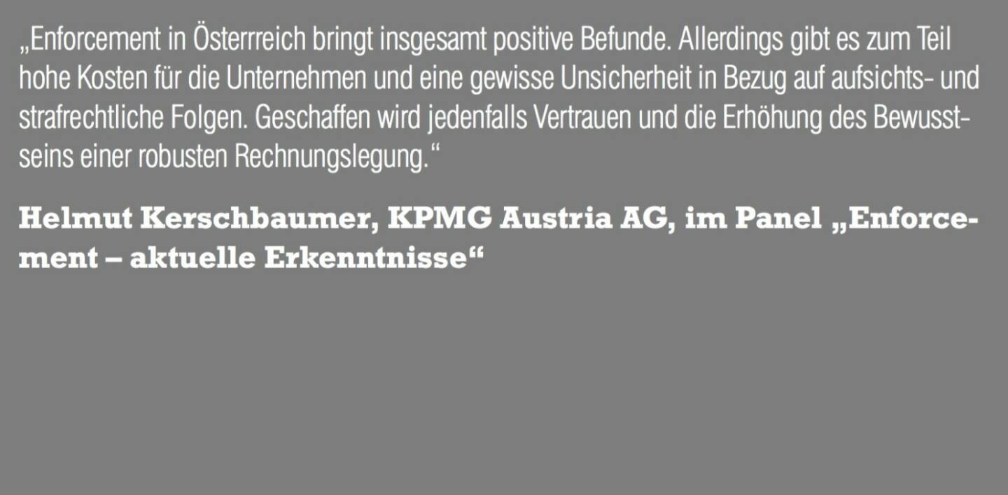 Helmut Kerschbaumer, KPMG Austria AG, im Panel „Enforcement – aktuelle Erkenntnisse“