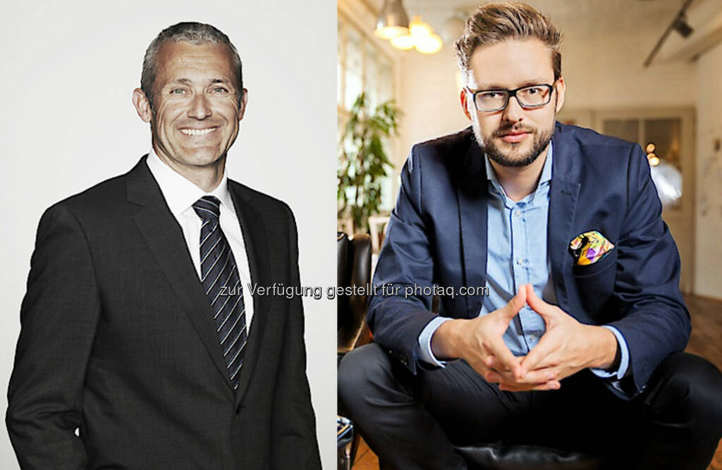 Renato Profico (CEO JobCloud : Fotocredit: JobCloud AG), Arnim Wahls (CEO  firstbird : Fotocredit: firstbird) : Neue Partnerschaft auf dem Schweizer Recruiting-Markt : Der größte Schweizer Online-Stellenmarkt jobs.ch startet eine Kooperation mit dem Wiener Start-up firstbird, der digitalen Empfehlungsplattform, © Aussendung (11.11.2015) 