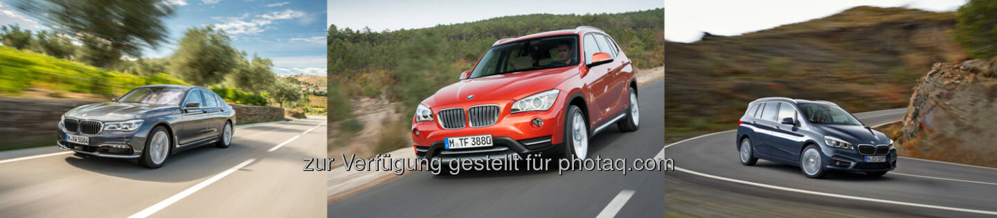 BMW 730d : BMW X1 : BMW 220d xDrive Gran Tourer  : „Goldenes Lenkrad“ 2015 : Drei Titel für BMW : Drei neue Modelle, drei Fahrzeugsegmente, drei „Goldene Lenkräder“ : Bei der gemeinsam von „Auto Bild“ und „Bild am Sonntag“ ausgerichteten Kür der besten Neuerscheinungen des Jahres 2015 auf dem deutschen Automobilmarkt stellt BMW ein siegreiches Trio. Das „Goldene Lenkrad“ in der „Luxusklasse“ gewinnt der neue BMW 7er, in der Kategorie „Mittelklasse-SUV“ holt der neue BMW X1 den Titel. Und auch das erstmals vergebene „Familien-Lenkrad“ geht an ein neues Modell,  den BMW 2er Gran Tourer : Mit drei „Goldenen Lenkrädern“ ist BMW die erfolgreichste Marke im diesjährigen Wettbewerb. Überreicht werden die Trophäen heute im Rahmen einer feierlichen Gala in Berlin : © BMW Group