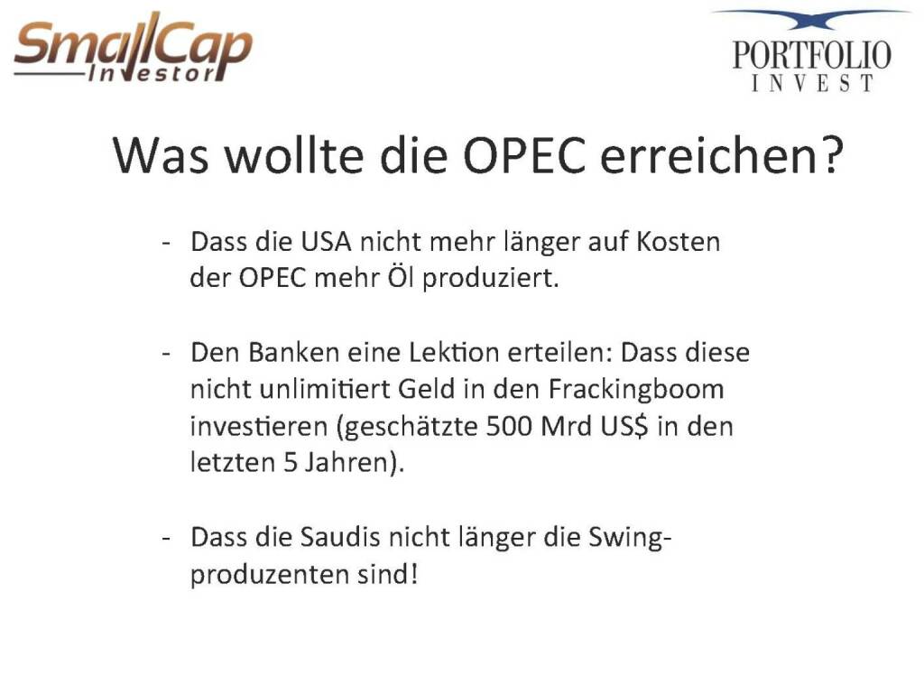 Was wollte die OPEC erreichen? (12.11.2015) 