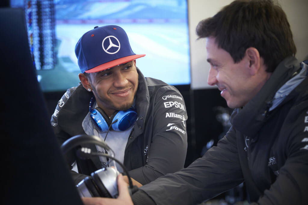 Mercedes : Lewis Hamilton, Toto Wolff (zur Verfügung gestellt von Rene Berger), © Aussendung (15.11.2015) 