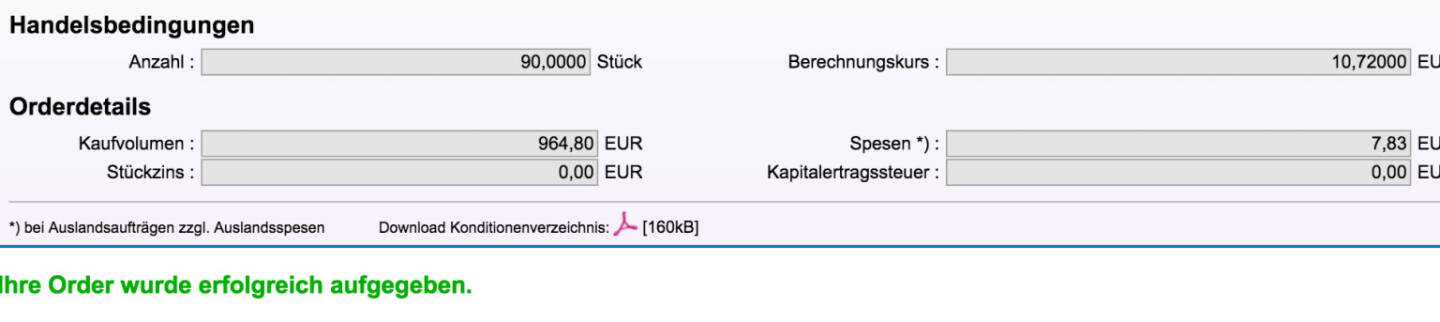 Tag 95: Kauf 90 Goldcorp. für 100/100