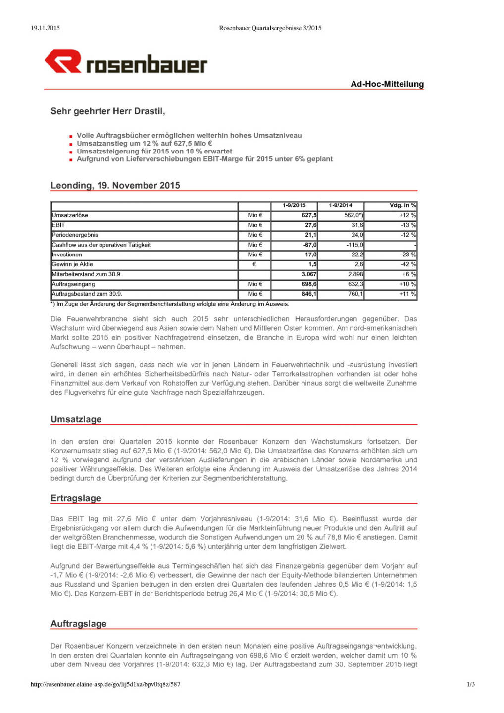 Rosenbauer Quartalsergebnisse 3/2015, Seite 1/3, komplettes Dokument unter http://boerse-social.com/static/uploads/file_484_rosenbauer_quartalsergebnisse_32015.pdf