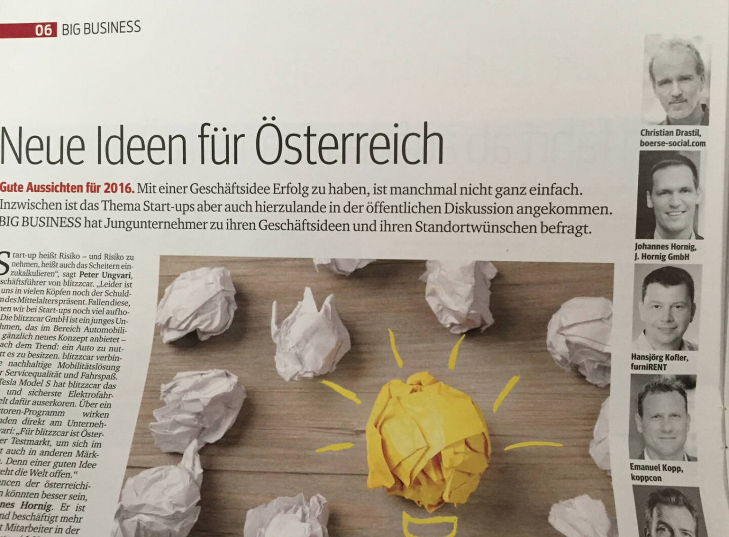 Als grauhaariger Jungunternehmer im Kurier vom 19.11. mit boerse-social.com und runplugged.com