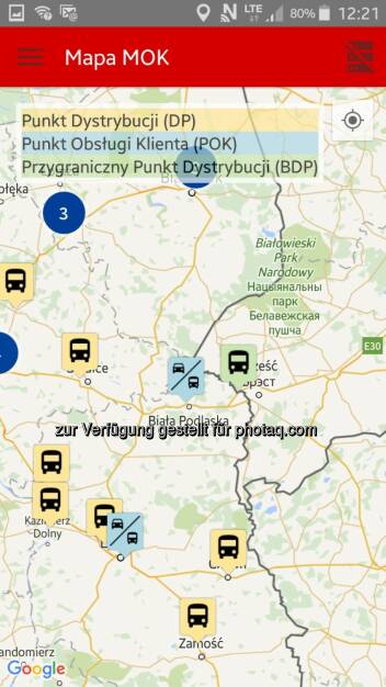 Screenshot der viaToll-App für Android und iOS : Kapsch TrafficCom entwickelt App für viaToll-User in Polen : Gratis-App vereinfacht Nutzung von viaToll-Services : Fotocredit: Kapsch AG, © Aussendung (23.11.2015) 