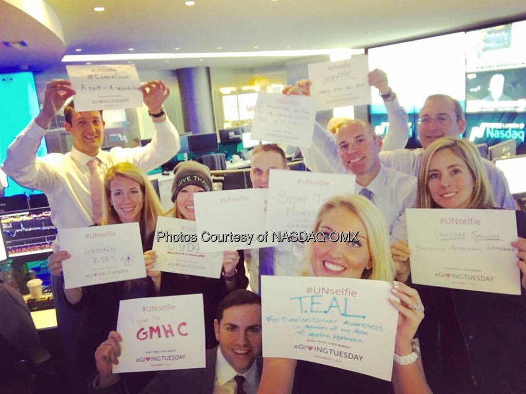 The #Nasdaq Market Intelligence Desk supports #GivingTuesday @blackbaud @stjude @gmhc @guidingeyes  Source: http://facebook.com/NASDAQ (02.12.2015)