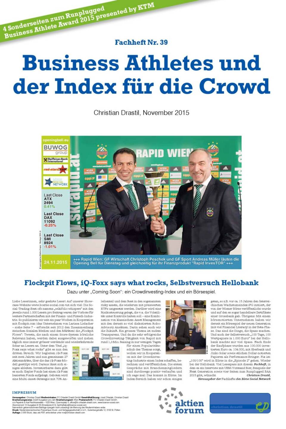 Fachheft 39 Cover - Business Athletes und der Index für die Crowd