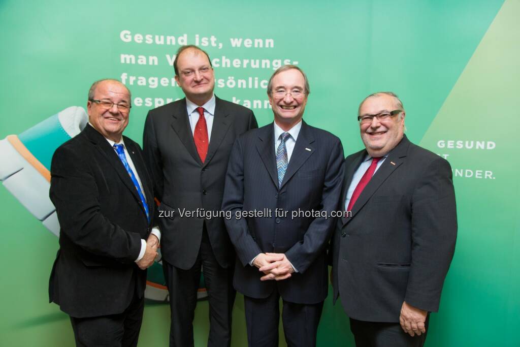 Wilhelm Turecek, Alexander Herzog, Christoph Leitl, Josef Breiter : Eine starke Sozialversicherungsanstalt der gewerblichen Wirtschaft/SVA arbeitet und kämpft für ihre Versichertengemeinschaft : Österreichische Selbständige können auf stabile Finanzen, Entlastung und maßgeschneiderte Leistungen vertrauen : Fotocredit: SVA/ www.richardtanzer.com, © Aussender (11.12.2015) 