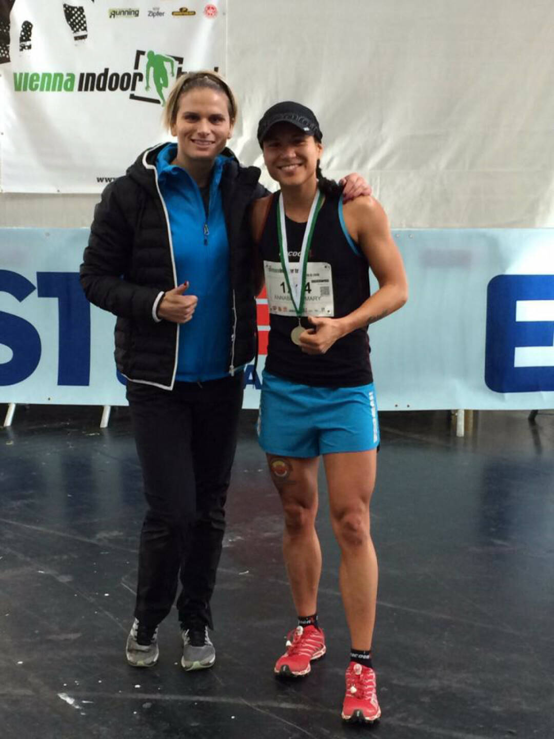 Elisabeth Niedereder: Sieg beim Vienna Indoor Trail Run über die 5km Distanz und Annabelle Mary Konczer: Sieg beim Vienna Indoor Trail Run über die 10km Distanz