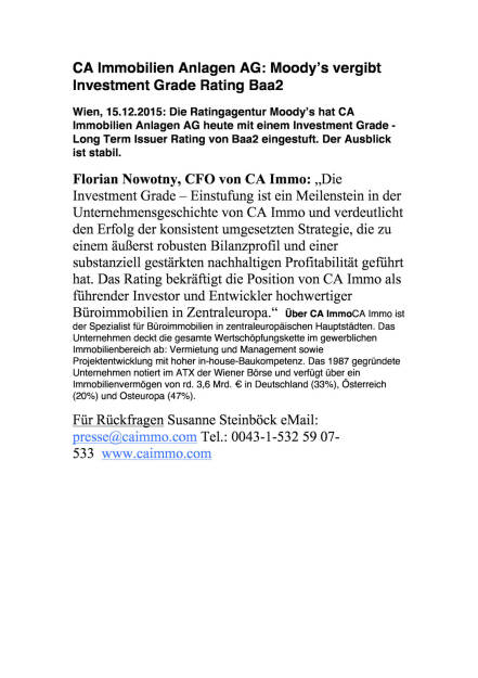 CA Immo: Moody’s vergibt Investment Grade Rating Baa2, Seite 1/1, komplettes Dokument unter http://boerse-social.com/static/uploads/file_523_ca_immo_moodys_vergibt_investment_grade_rating_baa2.pdf (15.12.2015) 