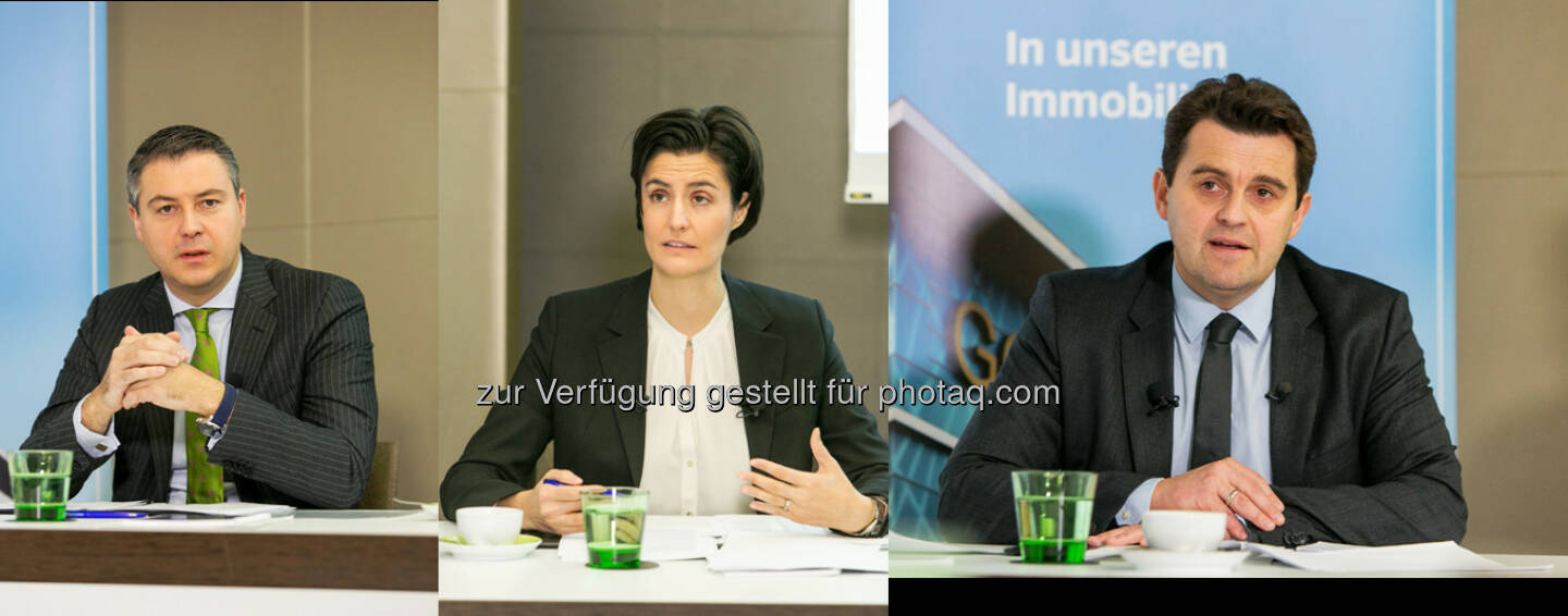 Oliver Schumy (CEO), Birgit Noggler (CFO) und Dietmar Reindl (COO) : IMMOFINANZ präsentiert das Halbjahresergebnis für das Geschäftsjahr 2015/16 :  (Fotocredit: ©IMMOFINANZ