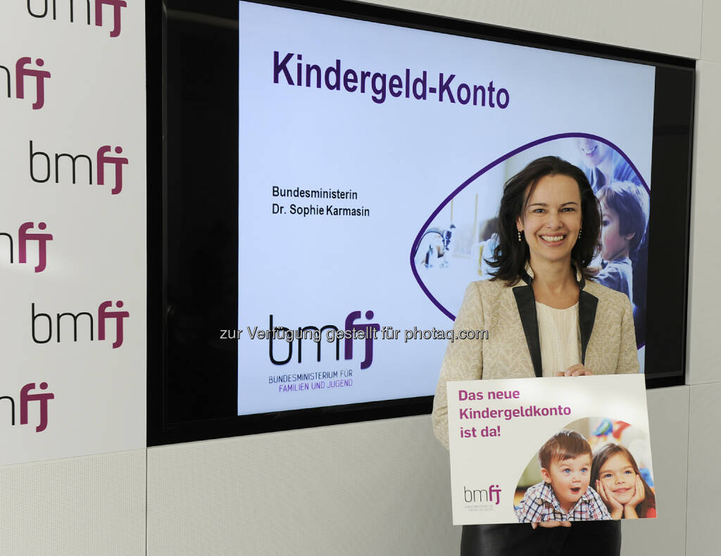 Sophie Karmasin (Familienministerin) : „Neues Kindergeld-Konto bringt mehr Flexibilität, Fairness und Partnerschaftlichkeit für Eltern!“ : Fotocredit: bmfj /Aigner, © Aussender (08.01.2016) 