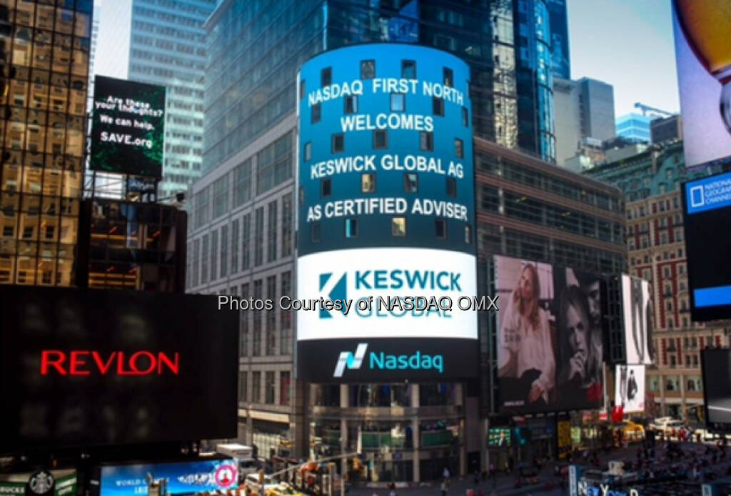 Nasdaq First North Welcomes Keswick Global AG As Certified Adviser (12.01.2016) 