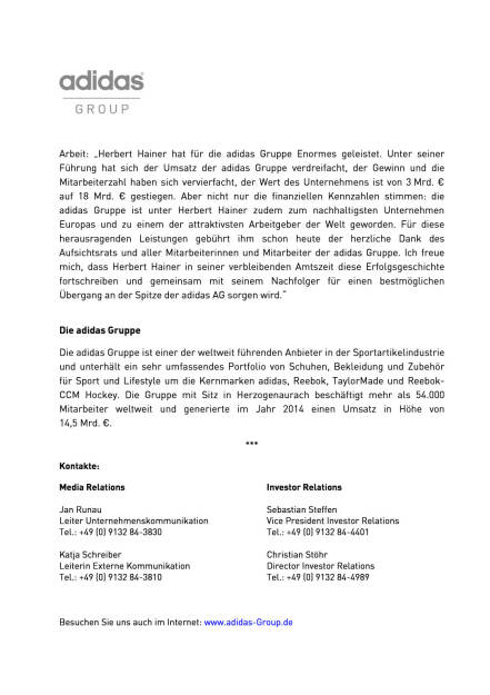 Kasper Rorsted neuer Vorstandsvorsitzender der adidas AG, Seite 2/2, komplettes Dokument unter http://boerse-social.com/static/uploads/file_552_kasper_rorsted_neuer_vorstandsvorsitzender_der_adidas_ag.pdf (18.01.2016) 