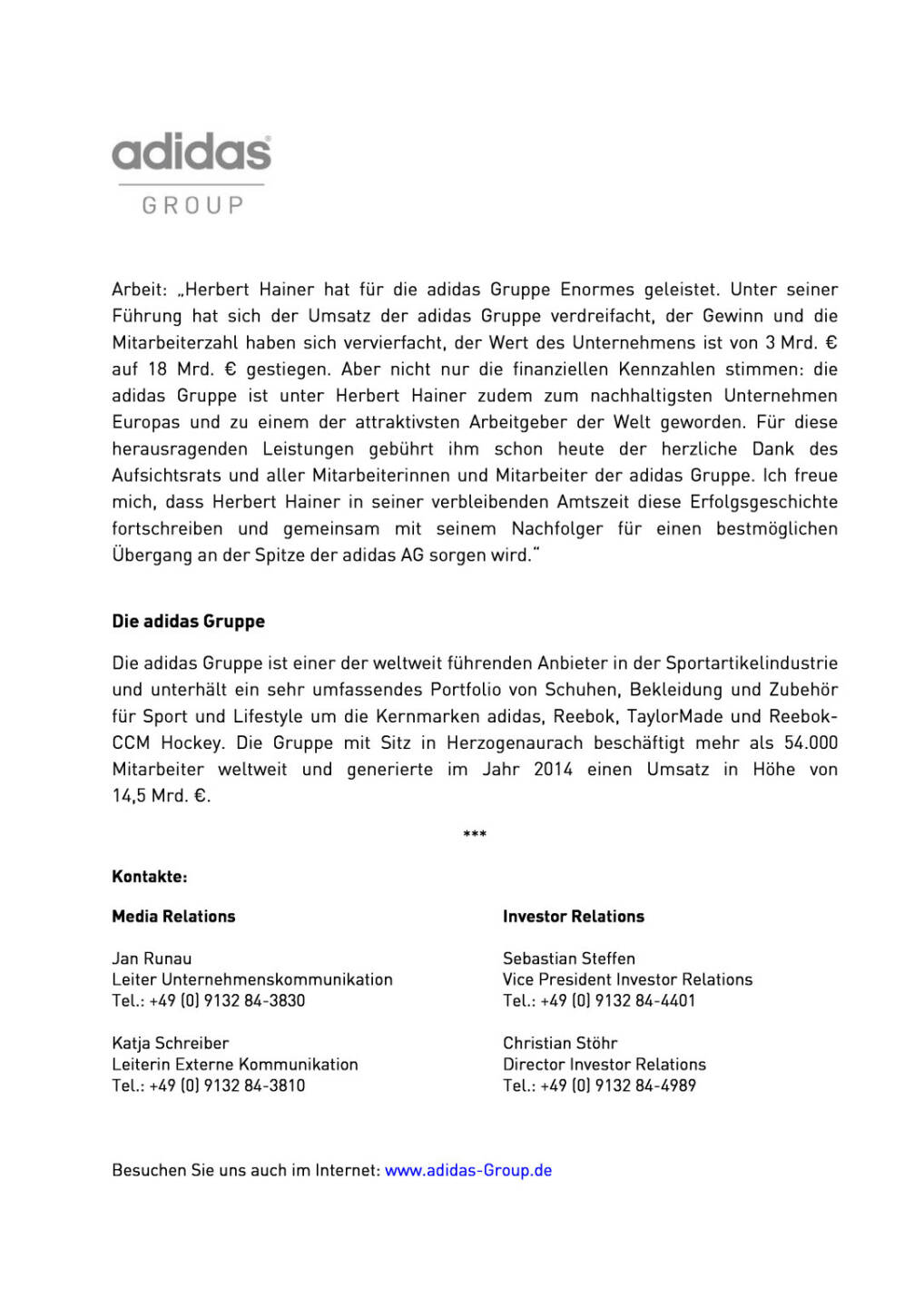 Kasper Rorsted neuer Vorstandsvorsitzender der adidas AG, Seite 2/2, komplettes Dokument unter http://boerse-social.com/static/uploads/file_552_kasper_rorsted_neuer_vorstandsvorsitzender_der_adidas_ag.pdf