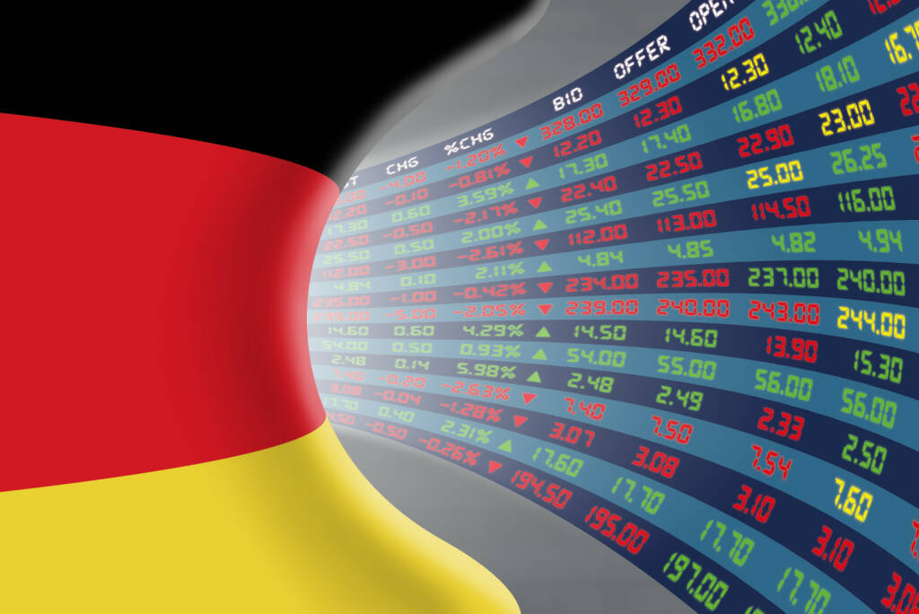 DAX, Kurszettel, rot, grün http://www.shutterstock.com/de/pic-361977842/stock-photo-national-flag-of-germany-with-a-large-display-of-daily-stock-market-price-and-quotations-during.html, © www.shutterstock.com (20.01.2016) 